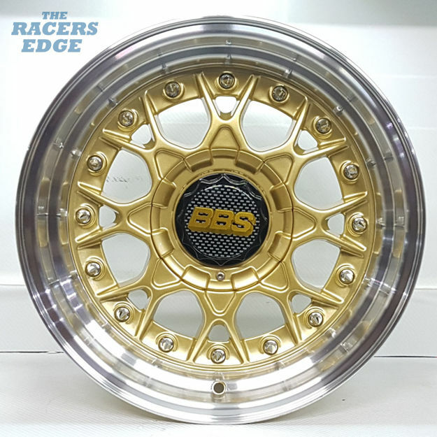 Picture of 15 inch BBS ESA Reps - 4x100/114 - Gold with Chrome Studs