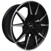 	17 inch - Matt Silver + Black