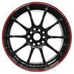 17 inch Advan RT - 5x100/114 - Black - Red Lip