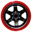 17 inch - Benefactor - 6x139 -Matt Black With Red Lip
