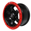 17 inch - Benefactor - 6x139 -Matt Black With Red Lip