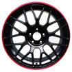 18 inch - ShadowGT - 5x112 - Black - Red Lip