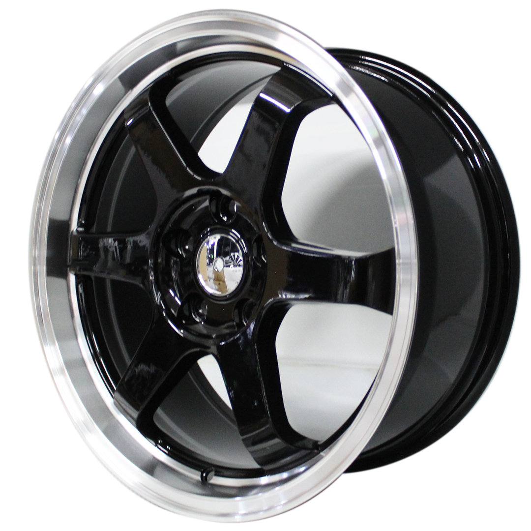 18 Inch QC601- 5x108 - Hyper Black Hyper Black Machined Lip 18x5x1108 ...