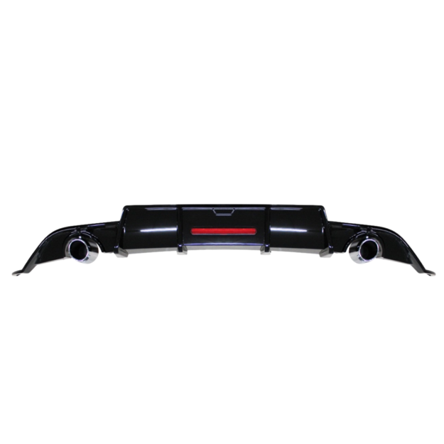  Polo 8 Diffuser- Karbel Style - Gloss Black & 2 PC tailpipe with brake lights
