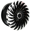 20 inch - Fracture - Black Machined Face +Powder Coat Directional