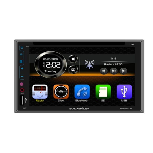 Blackspider CD DVD BT Aux Radio with GPS card