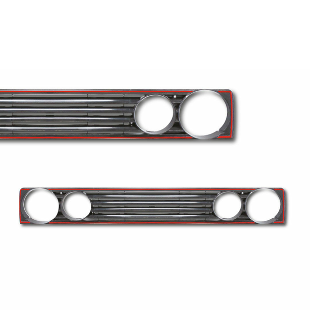 Golf 1 DE Badged grille with Red line - Double Headlight