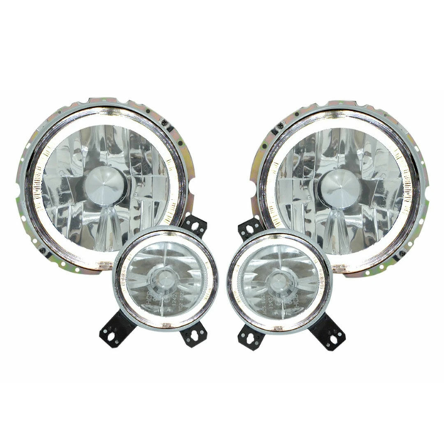 Golf 1 LED  Chrome Headlamps - Inner + Outter