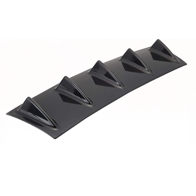 Universal Fin 5 Wing Gloss Black Rear Bumper Diffuser