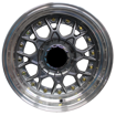 15 inch - ESA - 4x100/114 -Gun Metal -Machine Lip - Gold Rivets