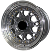 15 inch - ESA - 4x100/114 -Gun Metal -Machine Lip - Gold Rivets