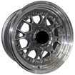15 inch - ESA - 4x100/114 -Gun Metal -Machine Lip - Gold Rivets