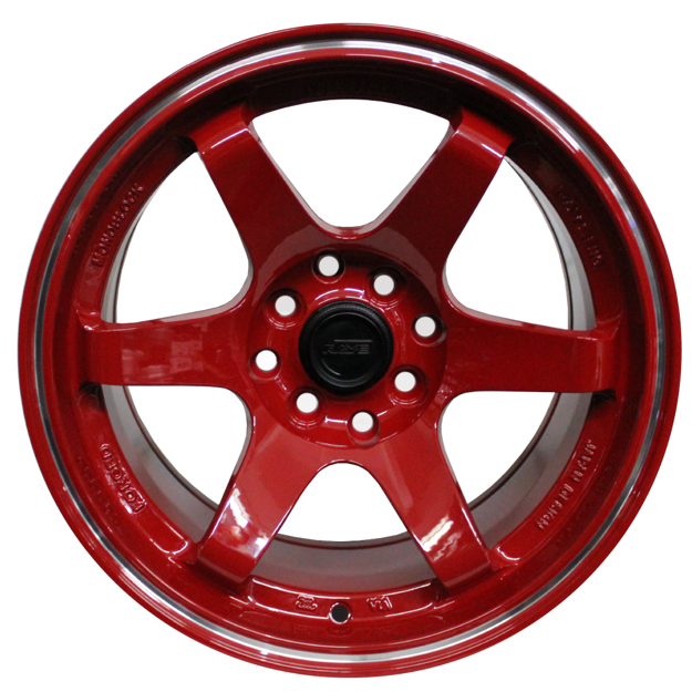 15 inch - TE37 - 4X100/114 - Red Machine Lip
