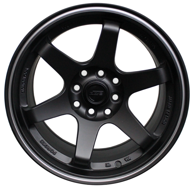 15 inch - TE37 - 4X100/114 - Black Machine Lip