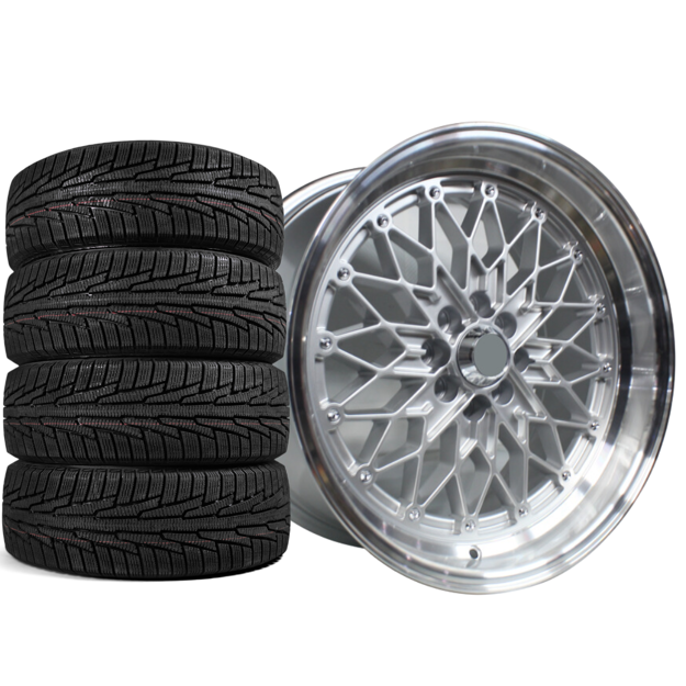  17 inch - Skeleton - 4x100/108 - Silver Machine lip Combo Deal