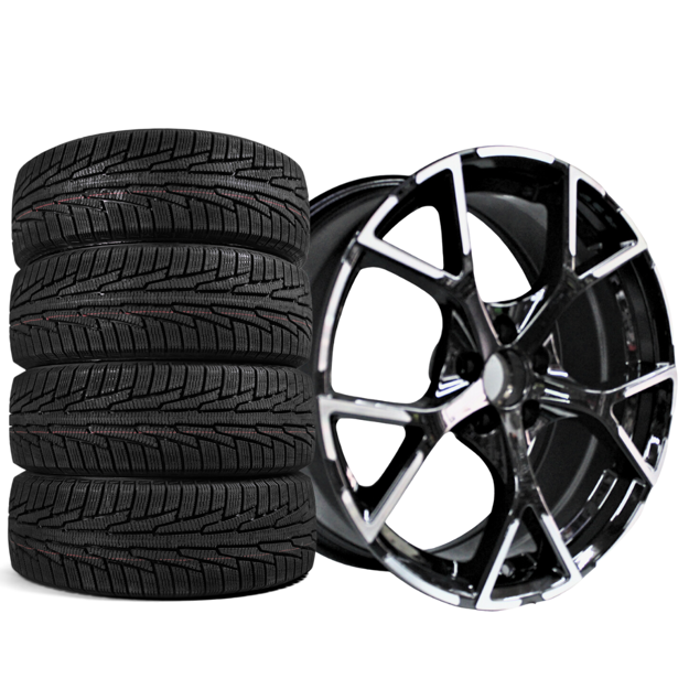  17 inch Disturbance - 5x100 - Gloss Black Machined Face Combo Deal 