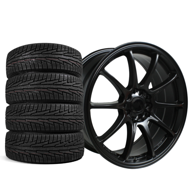 17 inch - Starsky - 5x100/114 - Matt Black Combo Deal