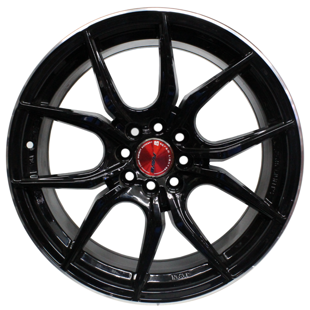 17 inch - Venom - 4x100/108 - Black Machine Lip 