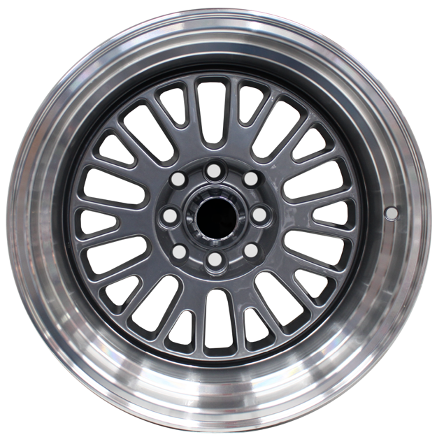 15 inch Panther - 4x100/114  Grey Machined Lip 
