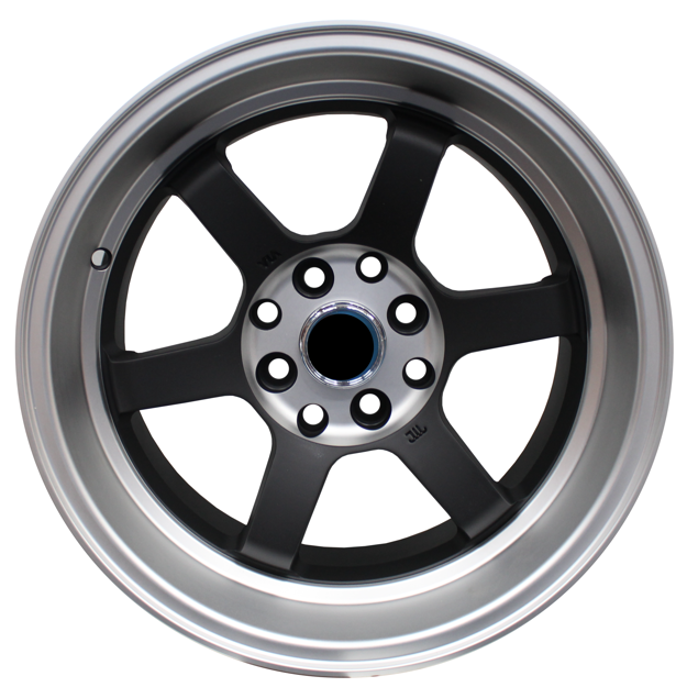 15 inch - Te37 - 4X100/114 - Matt Black Machine Lip Centre Polished 
