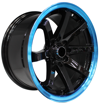 15 inch - GSHOCK - 4X100/114 - Black Machined Lip + Blue Coat