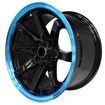 15 inch - GSHOCK - 4X100/114 - Black Machined Lip + Blue Coat