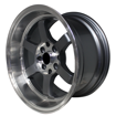 15 inch - Te37 - 4X100/114 - Grey Machine Lip Centre Polished