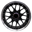 17 inch - Black Hawk - 8J - 5x100/112 - Black Machine Lip