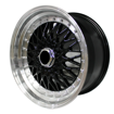 17 inch - BSS 3 Step Lip - 7.5J Black with Polished Lip