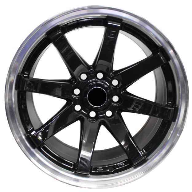 15 inch - GSHOCK - 4X100/114 - Black Machined Lip