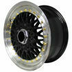15 inch - BSS - 4X100/114 - Black Machine Lip-  Gold Rivets
