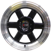 15 inch - Velos- 4X100/108 - Black Machined Lip 