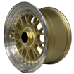15 inch - BSS AV - 4X100/108 -  Gold Machine Lip - Gold Rivets 