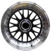17 inch BSS AV - 4x100/108 - Black Machine Lip - Chrome Rivets