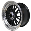 17 inch BSS AV - 4x100/108 - Black Machine Lip - Chrome Rivets