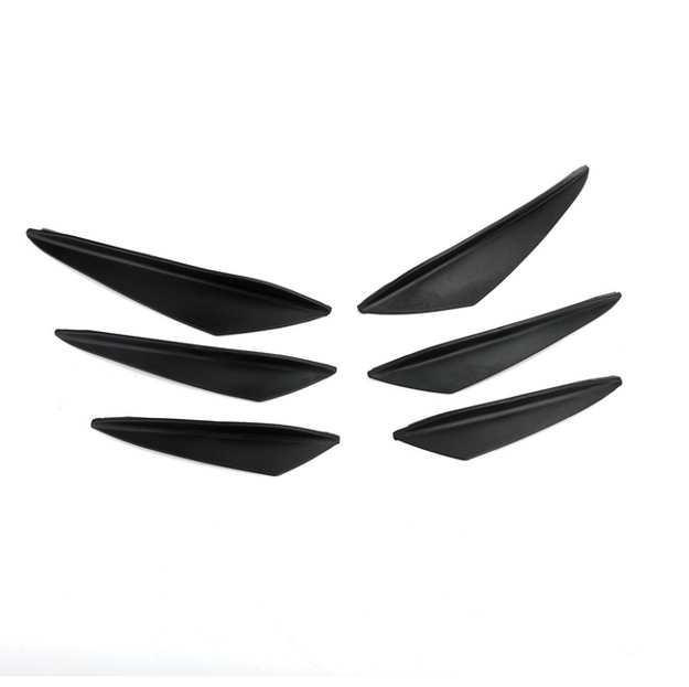 6pcs Universal Car/Auto Front Bumper Fin Spoiler Canards Black 