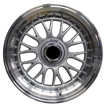 17 inch Porche BSS - 4x100/114 - Silver Machine Lip - Chrome Rivets
