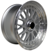 17 inch Porche BSS - 4x100/114 - Silver Machine Lip - Chrome Rivets
