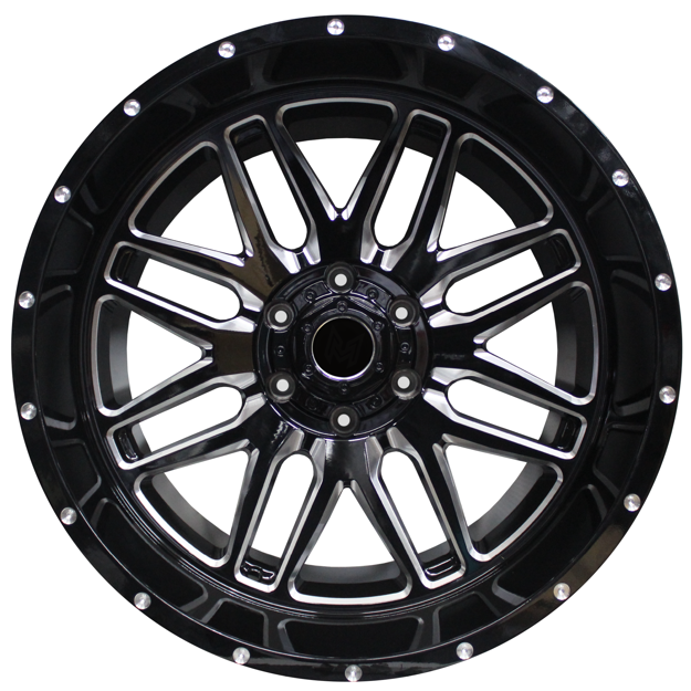 20 inch - Goliath - 6x139 - Black w/Milling on Spokes & Rivet Holes