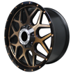 20 inch - Beast - 6x139 - Black + Rose Gold Face & Rivets 