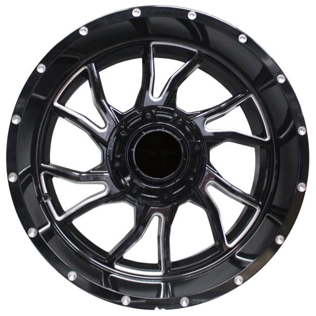 20 inch - Tsunami - 6x139 - Black Machine Spoke