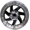 15 inch - Turbine - 4X100/114 - Black Machine Face - Gold Rivets