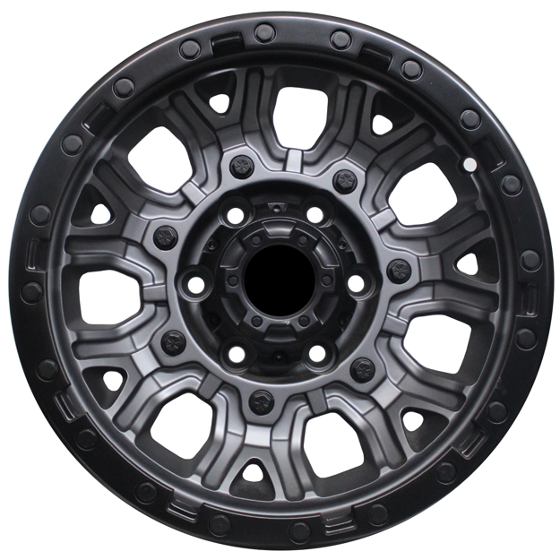 15 inch - Wrecker - 6x139 - Matte Gunmetal Black Lip