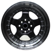 15 inch - Maestro  - 4x100/114 - Gloss Black  Machined Black Lip