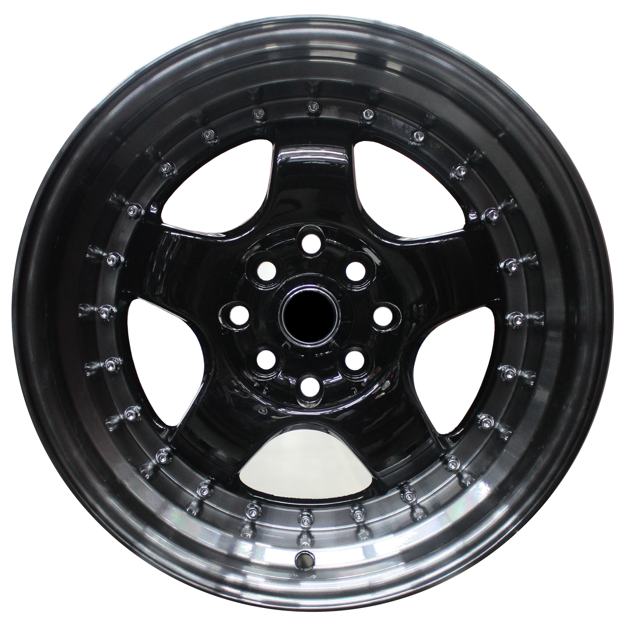 15 inch - Maestro  - 4x100/114 - Gloss Black  Machined Black Lip