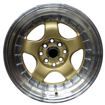 15 inch - Maestro  - 4x100/114 - Gold Machined Lip 