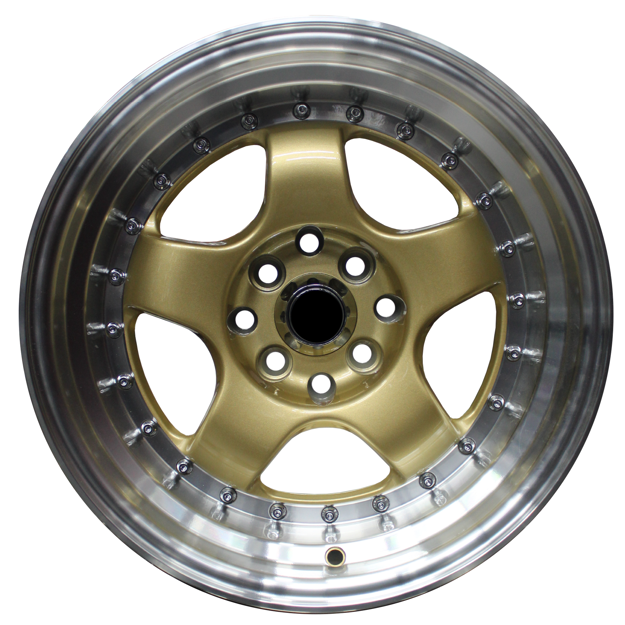 15 inch - Maestro  - 4x100/114 - Gold Machined Lip 