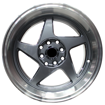 15 inch - Incline - 4x100/114 - Grey Machine Lip 