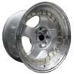 15 inch - Maestro  - 4x100/114 - Silver Machined Lip Gold Rivets 