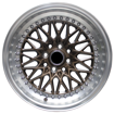 15 inch - Blitz - 4X100/114 - Matte Bronze Silver Lip + Silver Rivets 